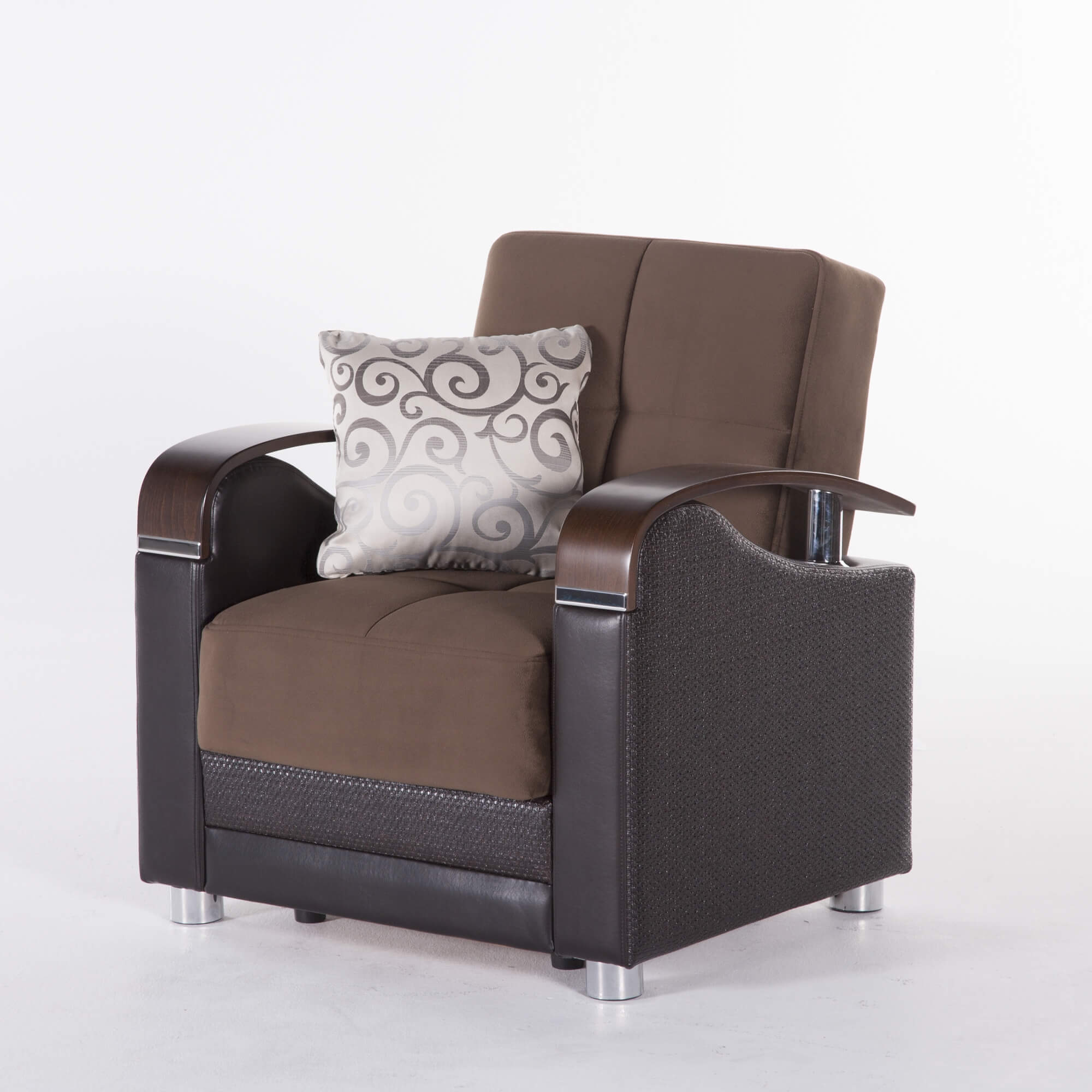 Luna Fabric Storage Sleeper Armchair