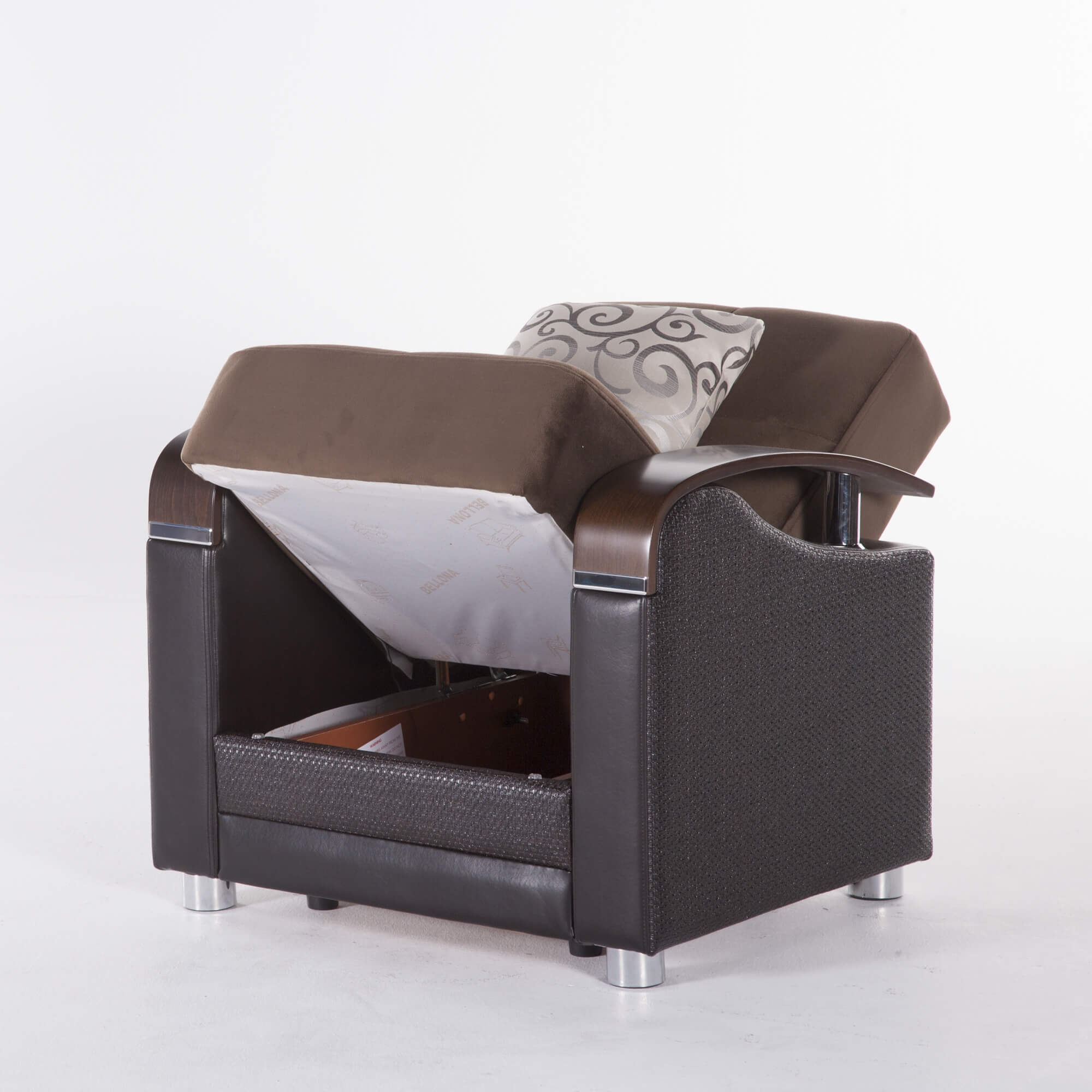 Luna Fabric Storage Sleeper Armchair