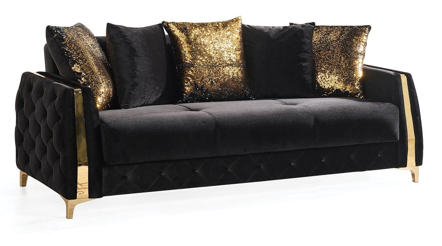 Lust Polyester Fabric Sleeper Sofa with Under Seat Storage