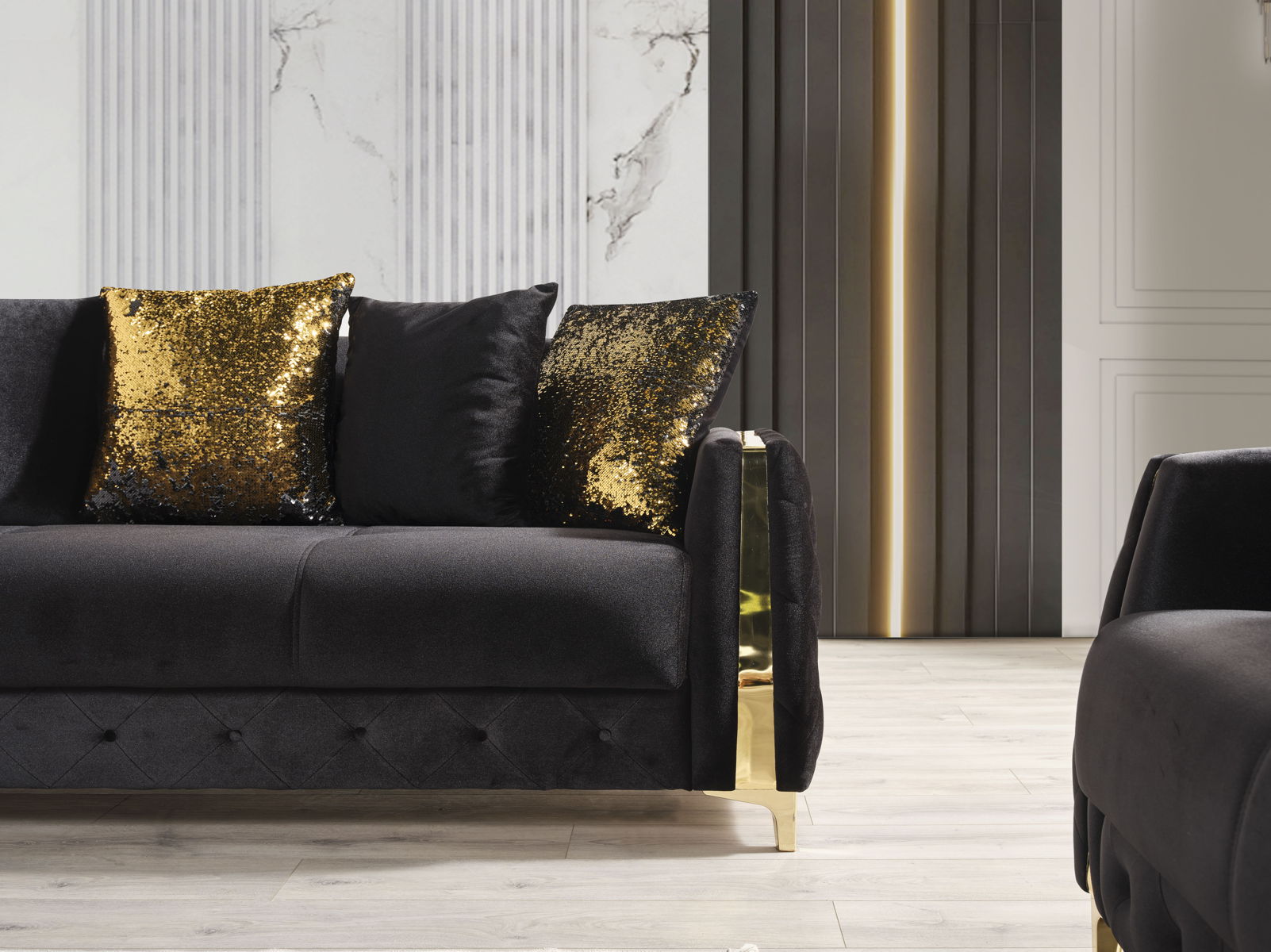 Lust Polyester Fabric Sleeper Sofa with Under Seat Storage