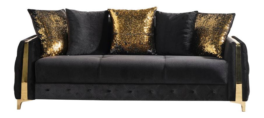Lust Polyester Fabric Sleeper Sofa with Under Seat Storage