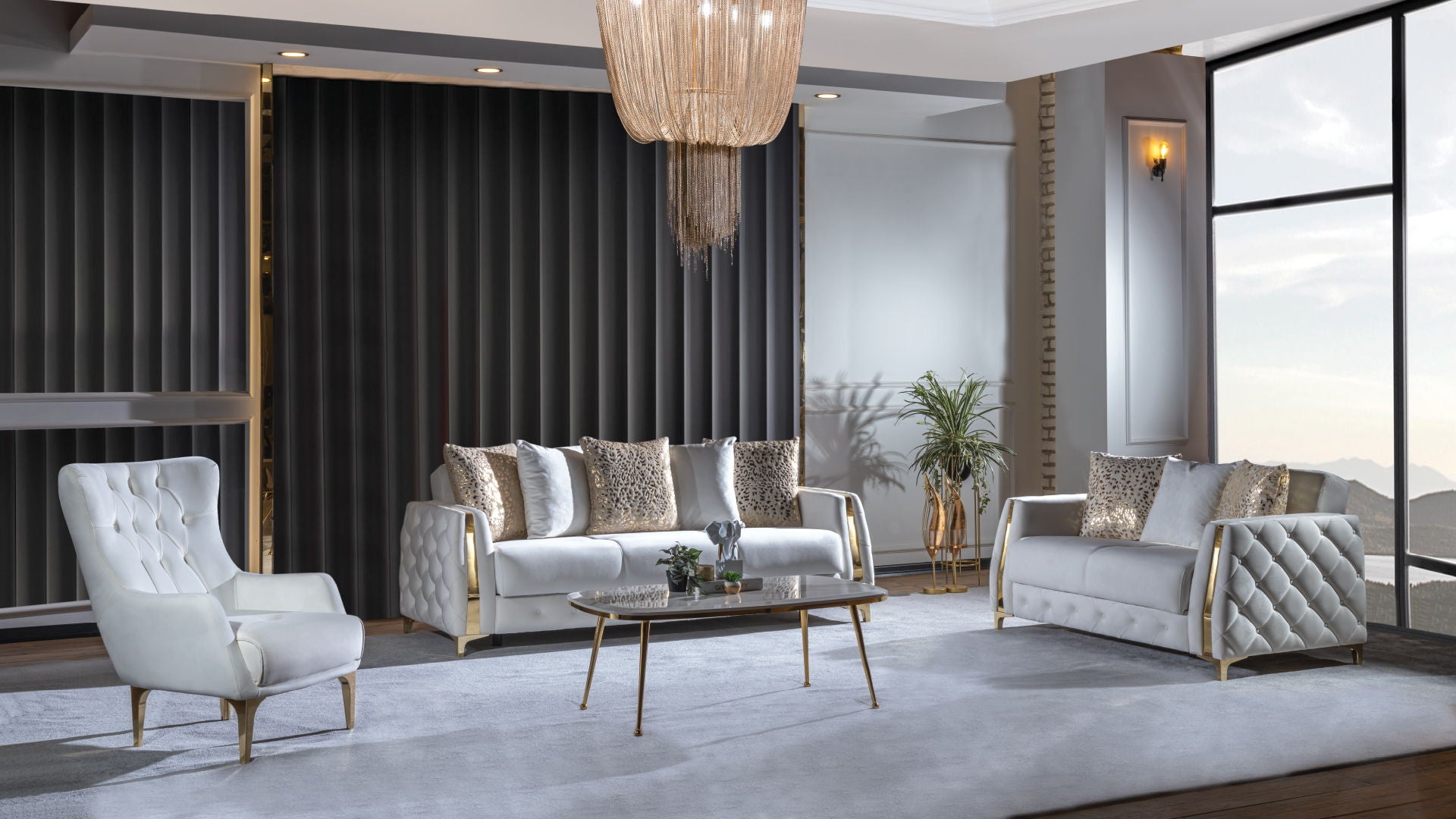 Lust Polyester Fabric Accent Chair