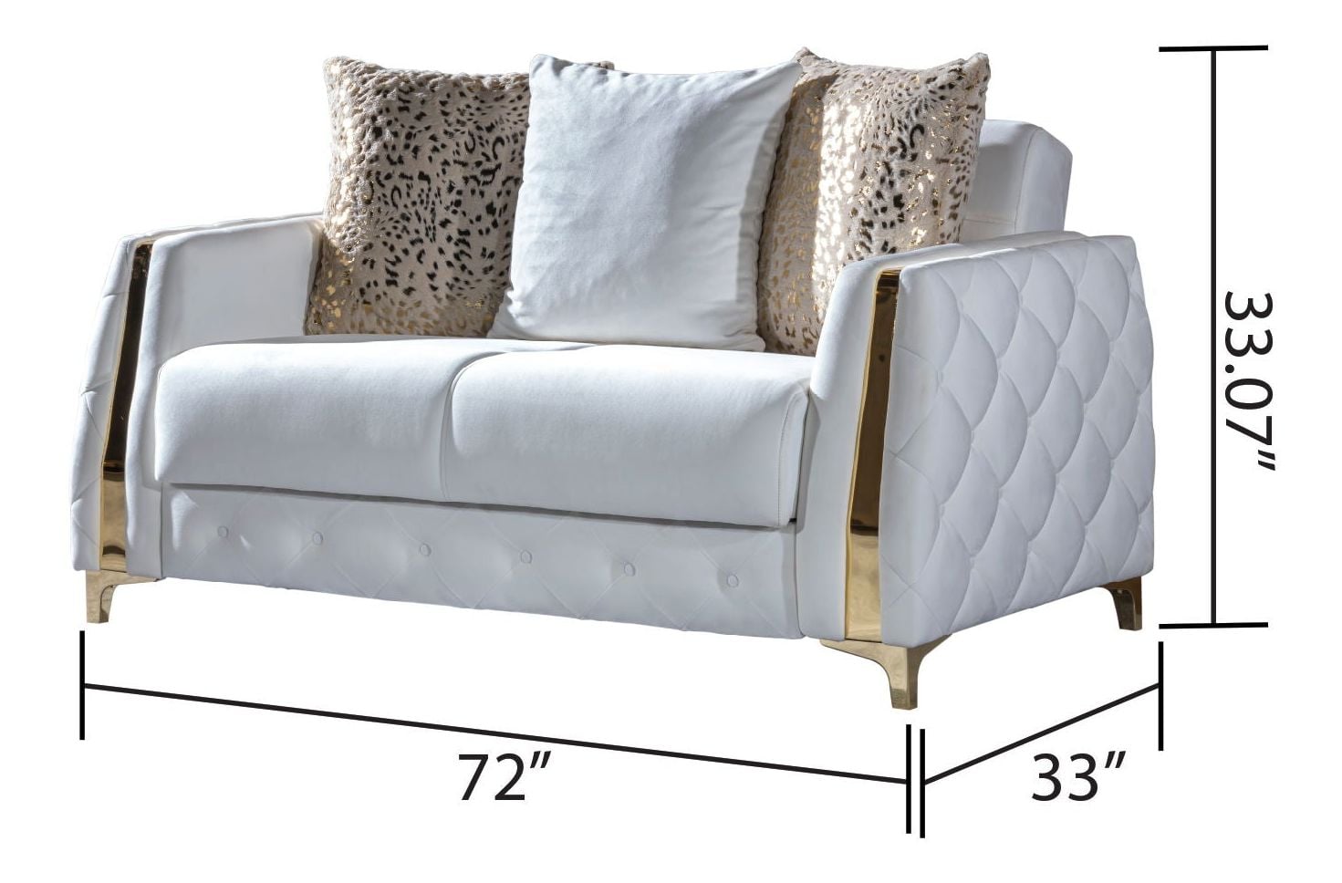 Lust Polyester Fabric Sleeper Loveseat with Under Seat Storage