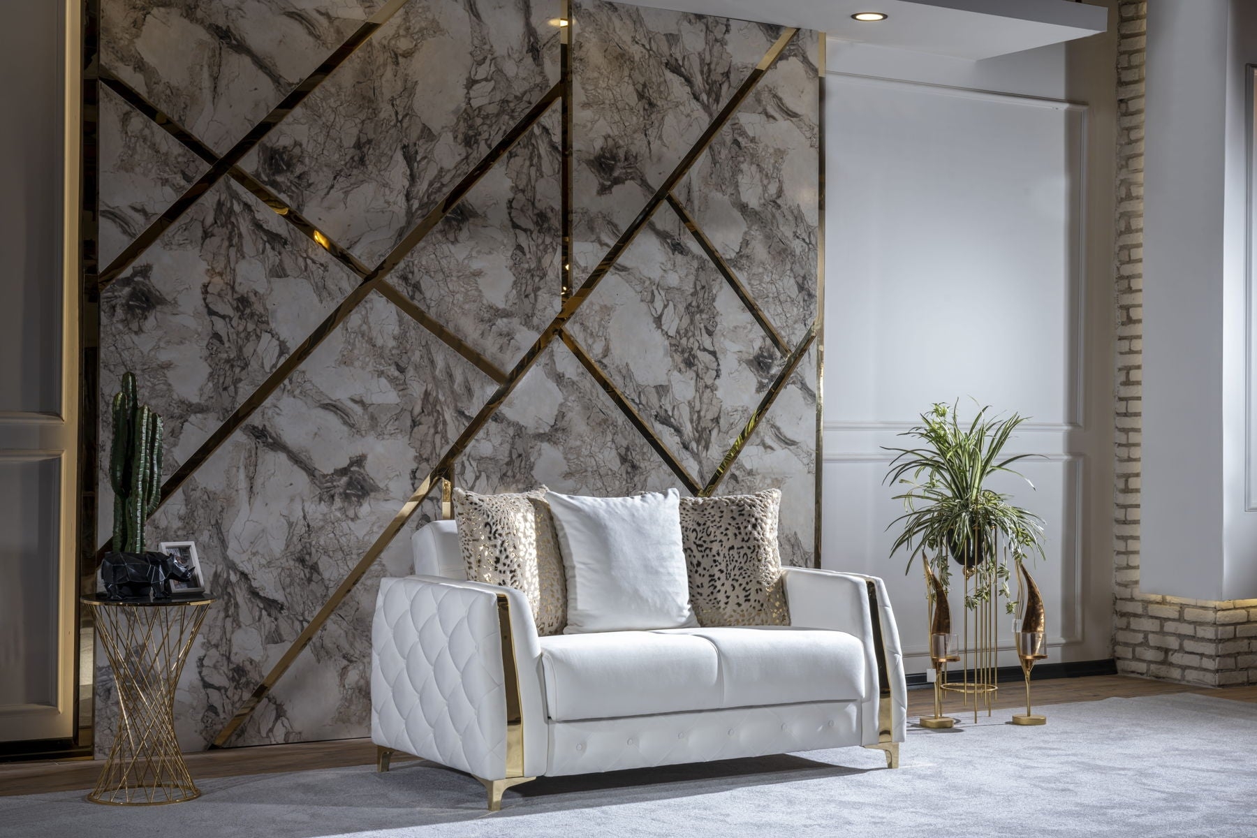 Lust Polyester Fabric Living Room Set
