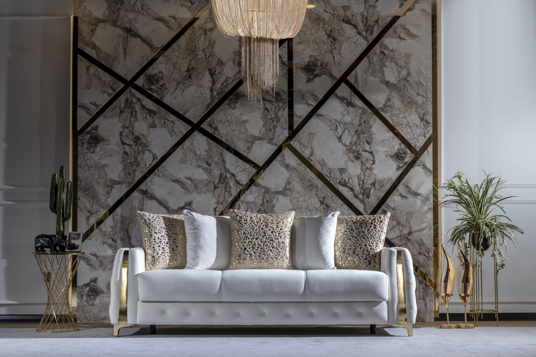 Lust Polyester Fabric Living Room Set