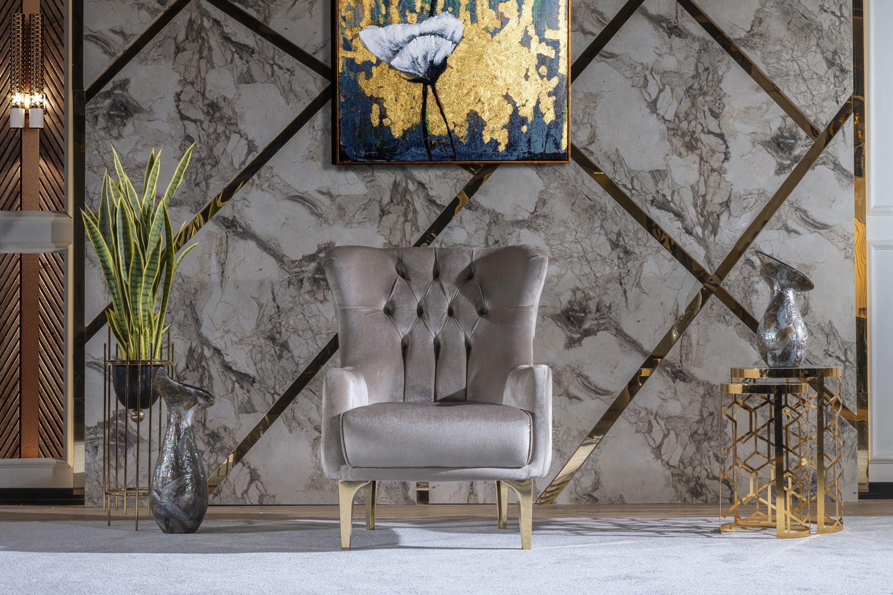 Lust Polyester Fabric Living Room Set
