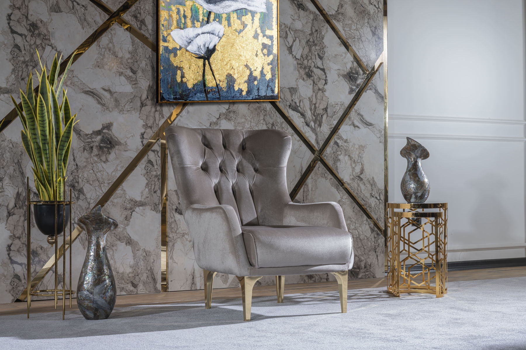 Lust Polyester Fabric Accent Chair