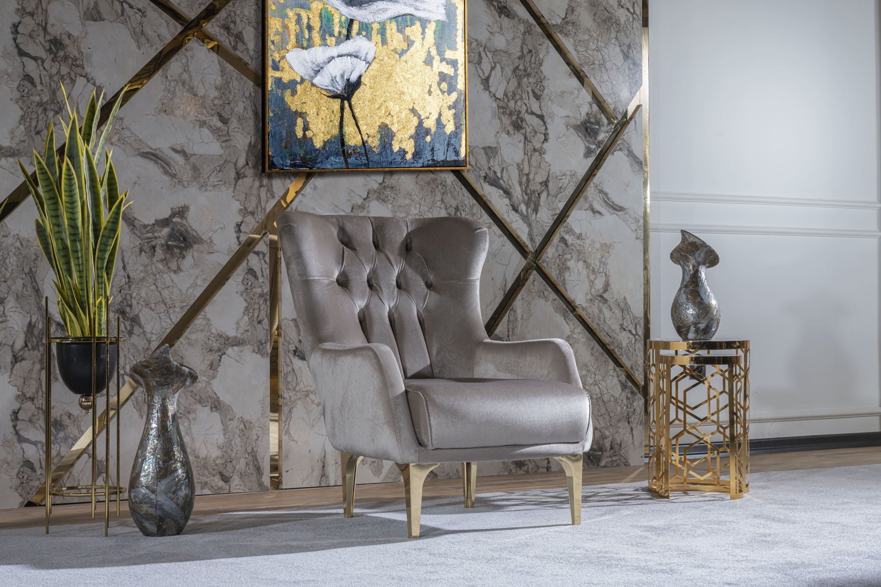 Lust Polyester Fabric Accent Chair