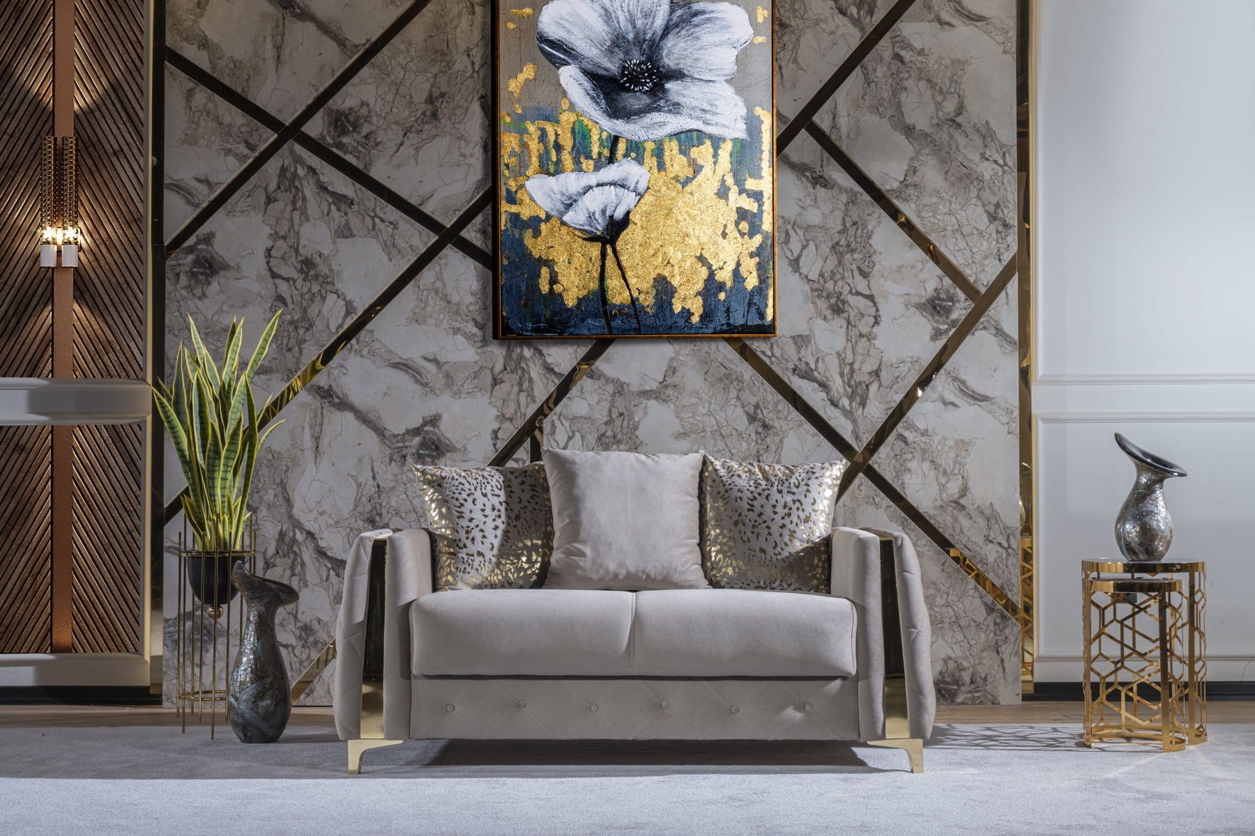 Lust Polyester Fabric Living Room Set