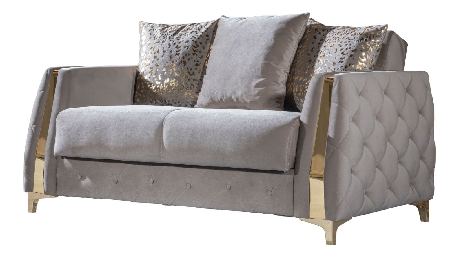 Lust Polyester Fabric Sleeper Loveseat with Under Seat Storage