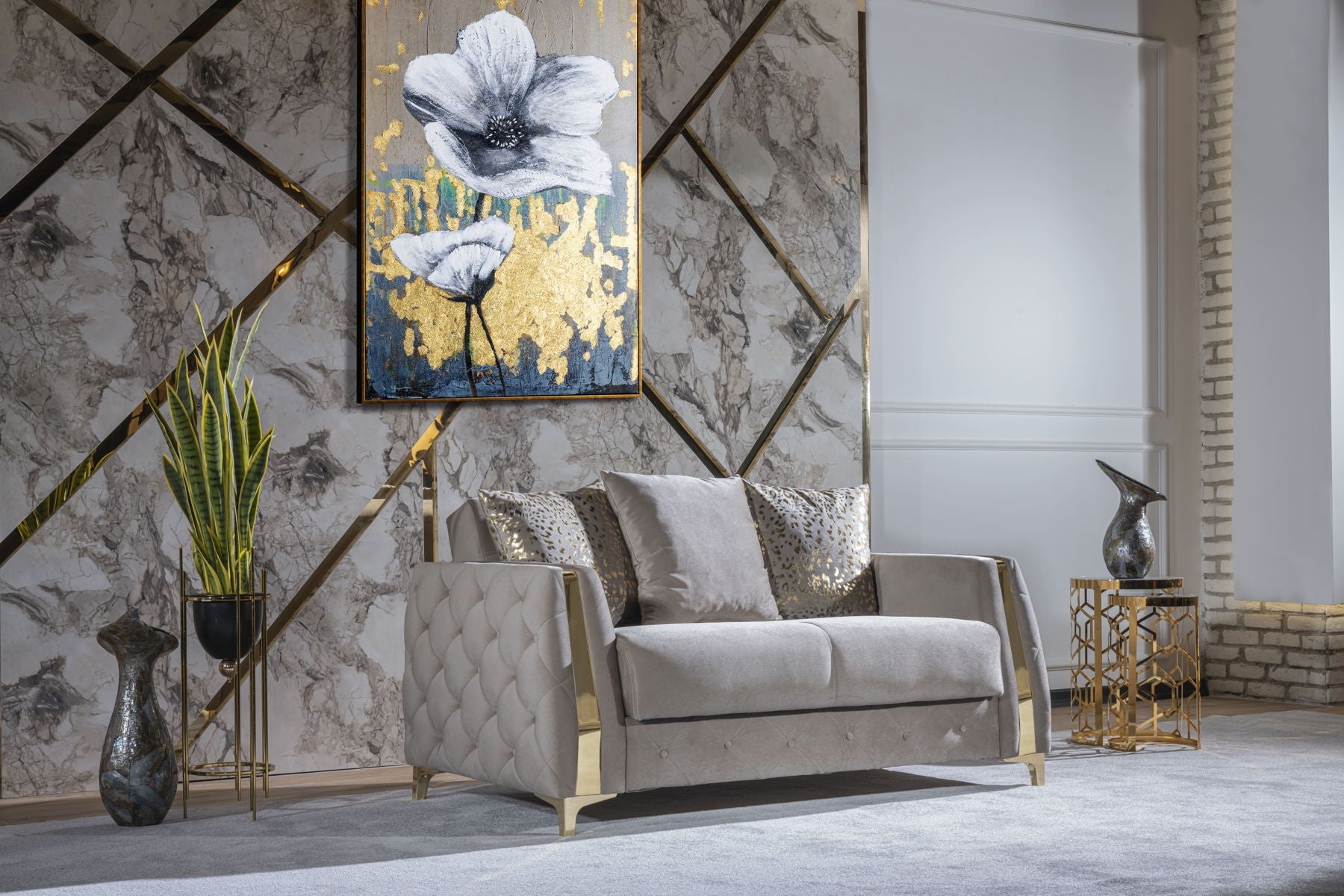 Lust Polyester Fabric Living Room Set