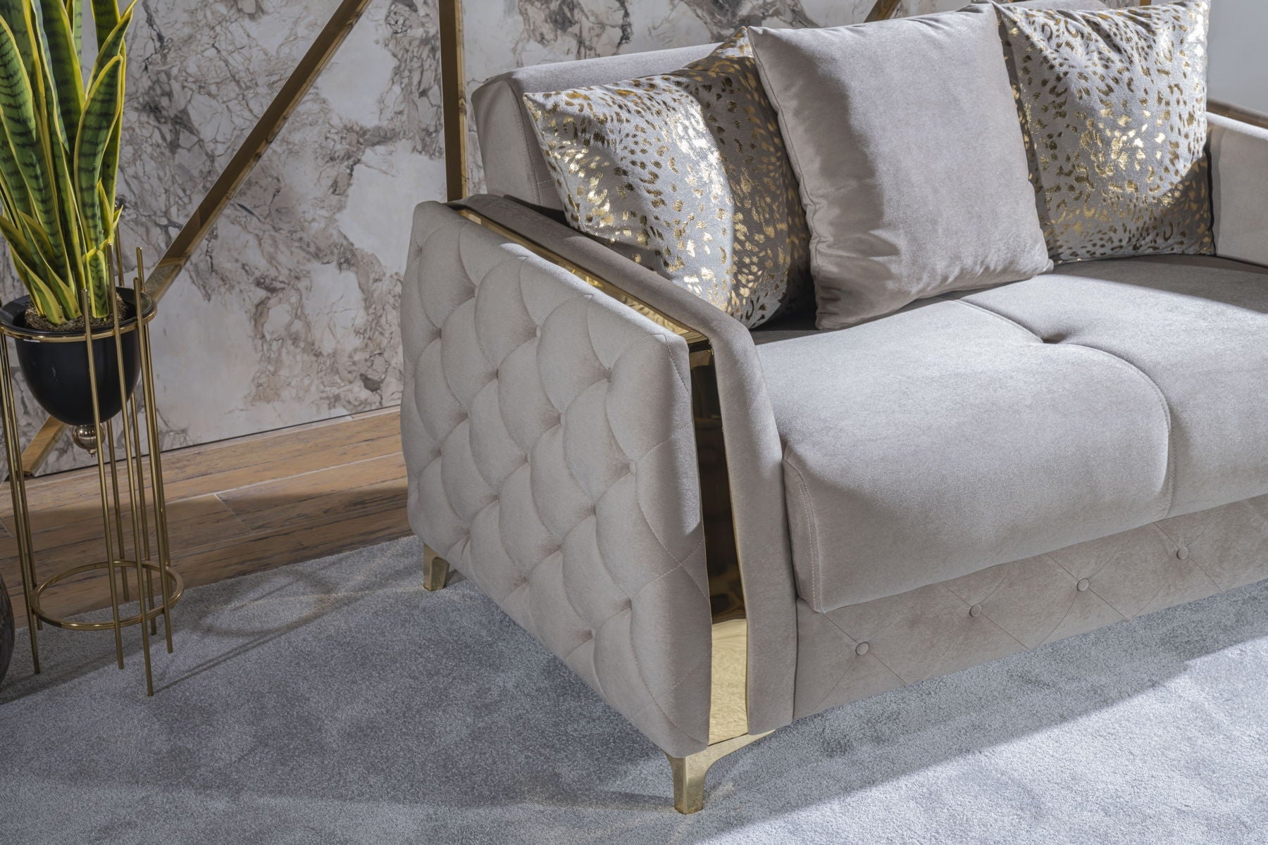 Lust Polyester Fabric Living Room Set