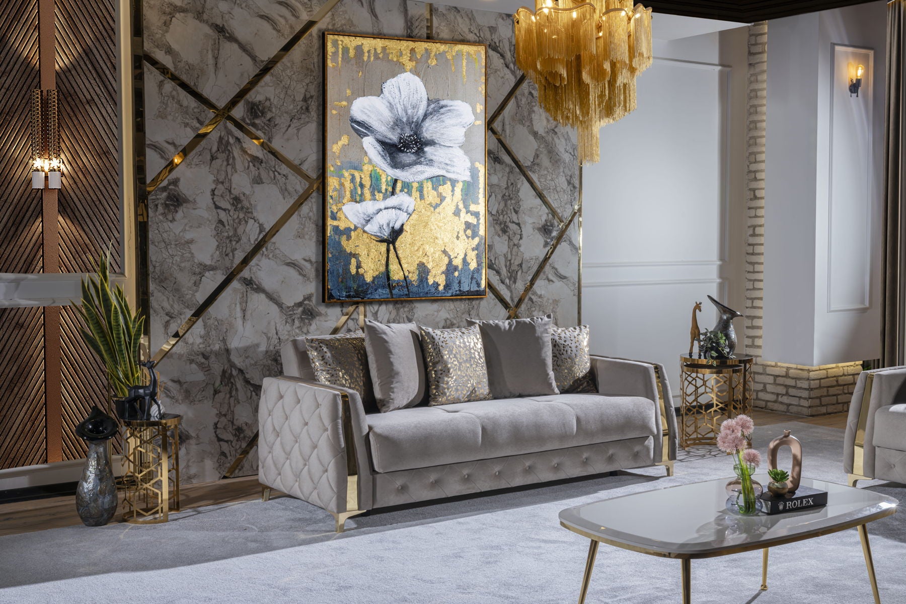 Lust Polyester Fabric Sleeper Sofa with Under Seat Storage