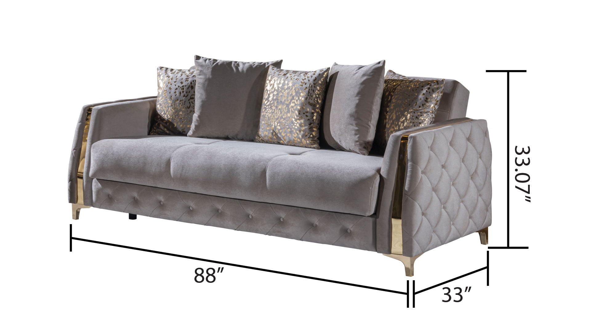 Lust Polyester Fabric Sleeper Sofa with Under Seat Storage