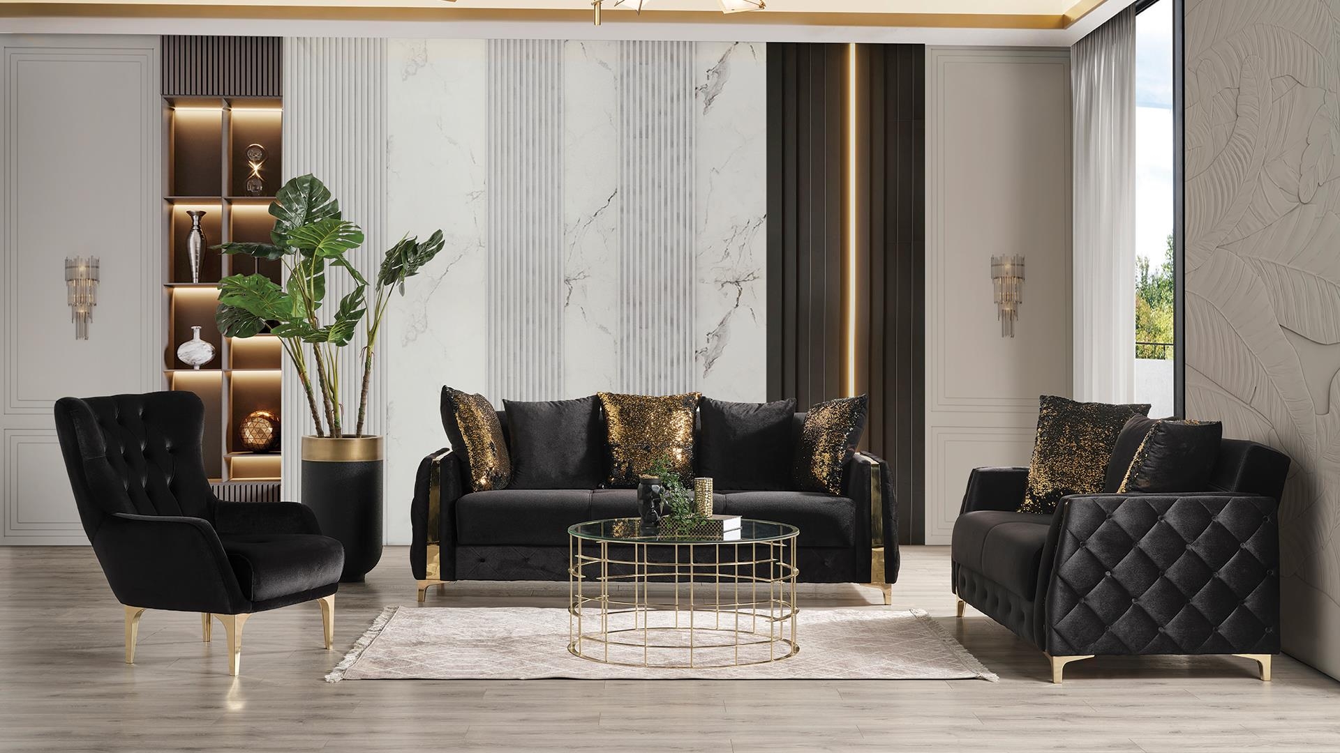 Lust Polyester Fabric Living Room Set