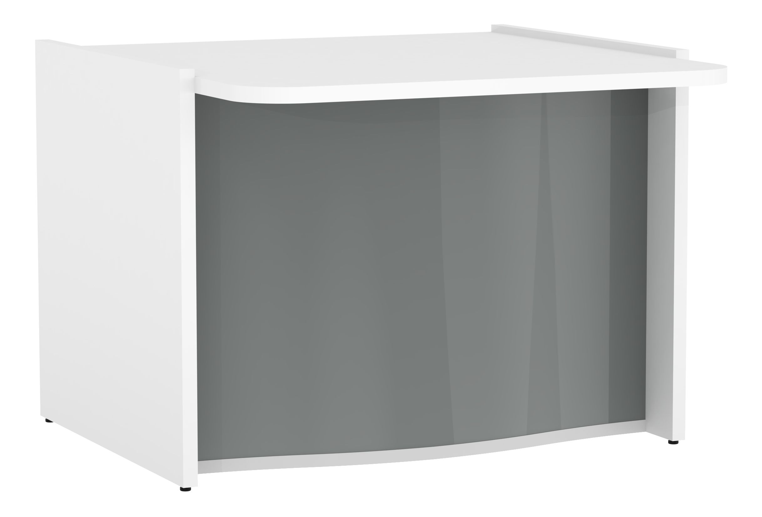 Wave 40" Straight Small Reception Desk in silver front
