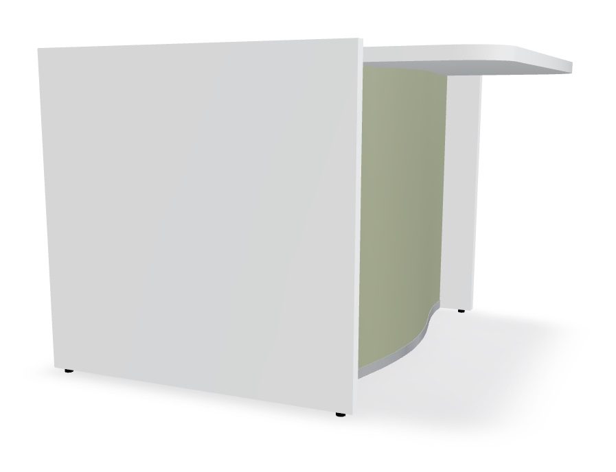 Wave 40" Straight Small Reception Desk with green front