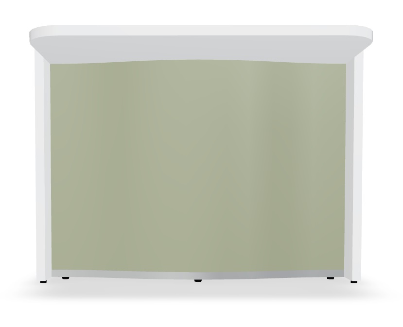 Wave 40" Straight Small Reception Desk with green front