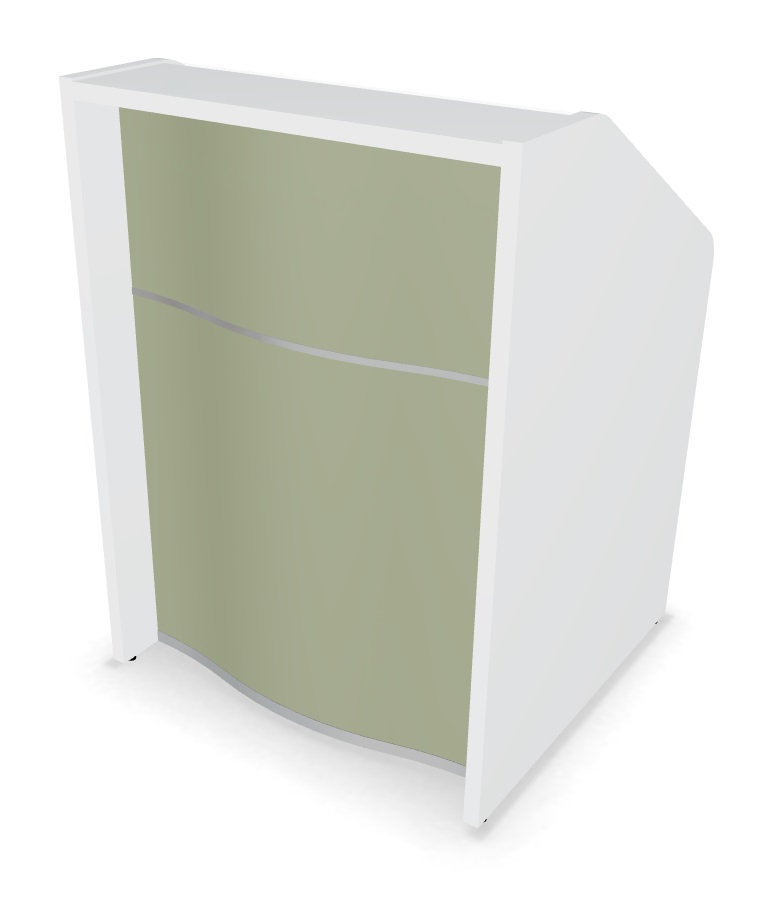 Wave 31" Straight Small Counter Reception Desk in Avocado Matt