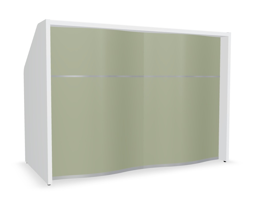 MDD Wave 61" Straight Counter Reception Desk in Avocado Matt