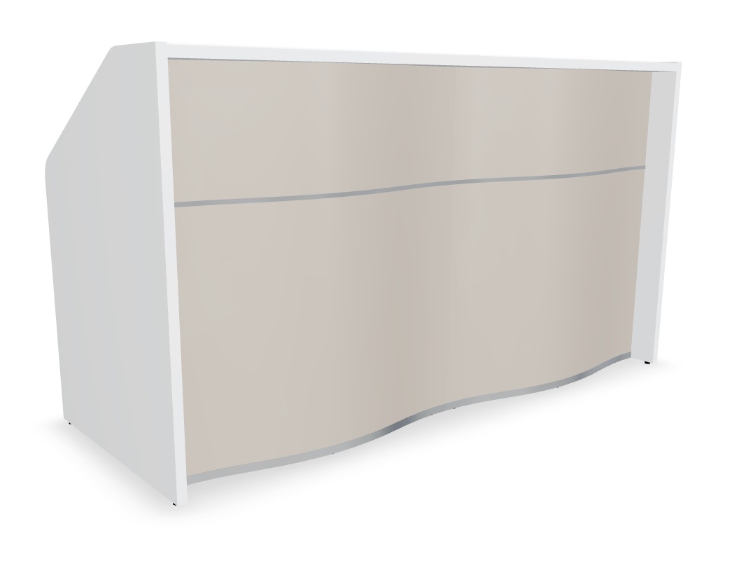 MDD Wave 78" Straight Counter Reception Desk in Beige Matt