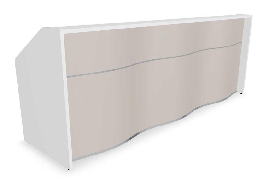MDD Wave 116" Straight Counter Reception Beige Desk