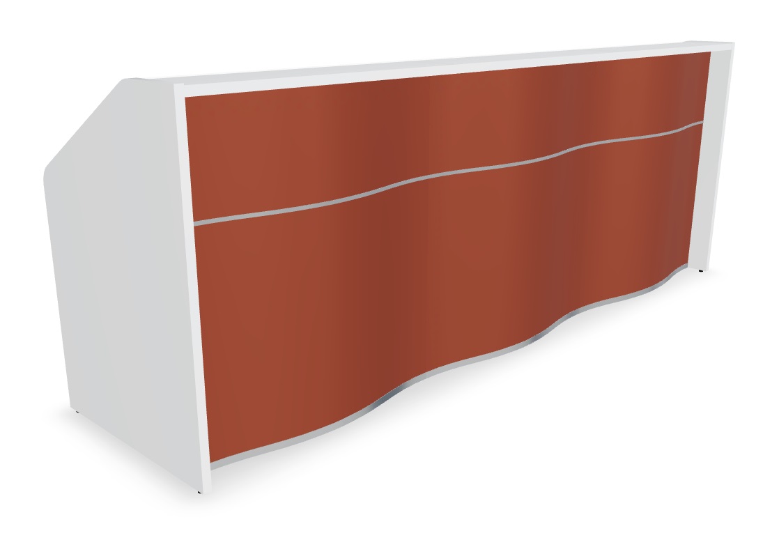 MDD Wave 116" Straight Counter Reception Red Desk