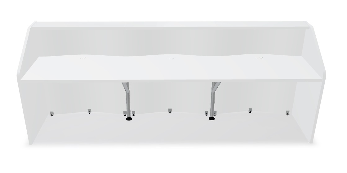 Wave 116" Straight Counter Reception Desk Back Storage Space