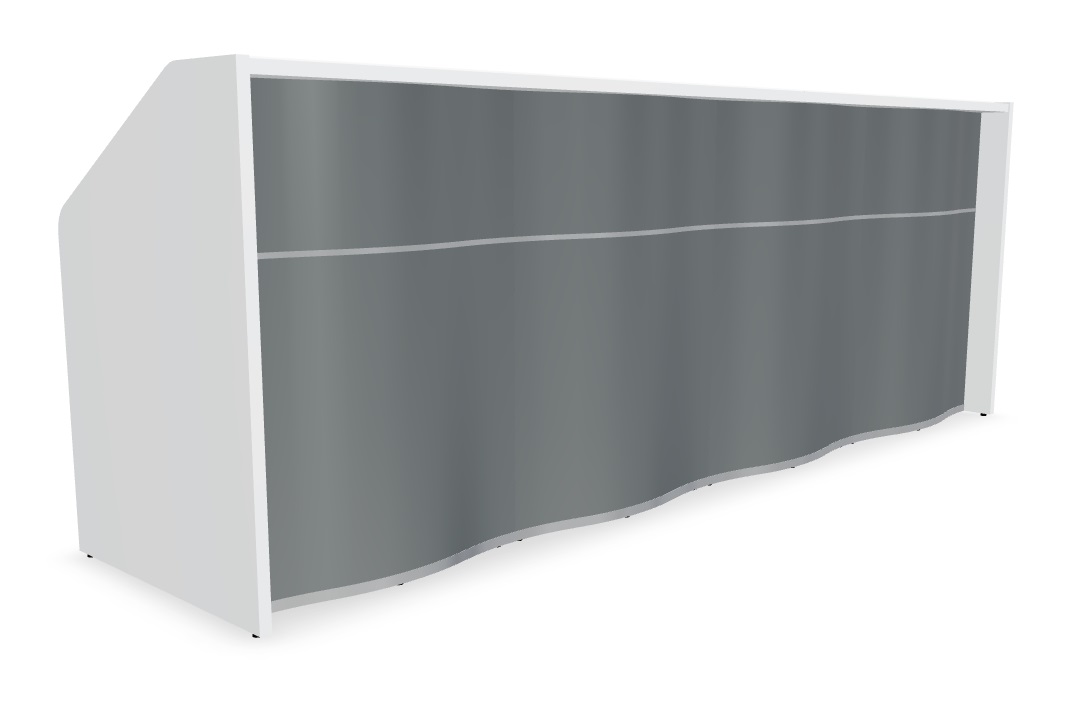 MDD Wave 120" Straight Counter Reception Desk in Grey high Gloss