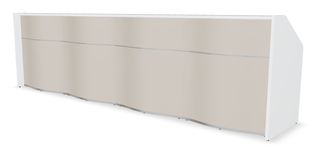 MDD Wave 155" Straight Counter Reception Desk in Beige Matt