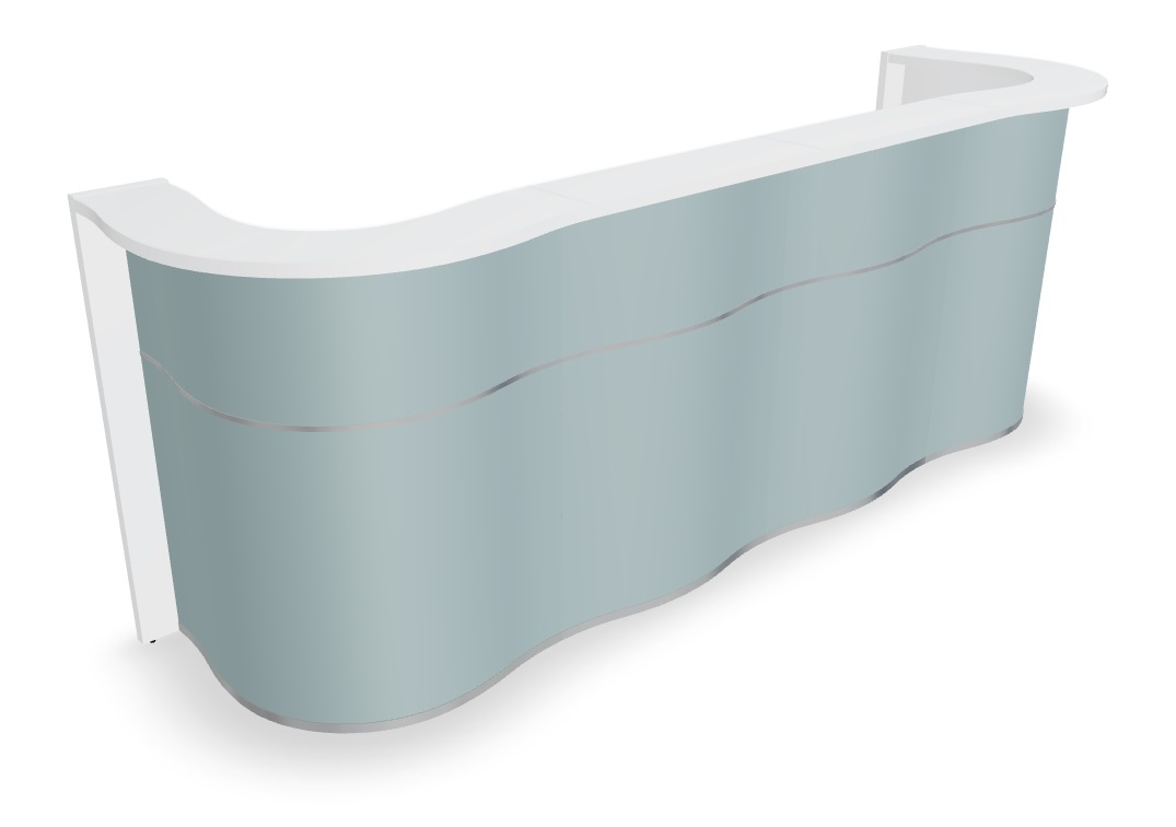 Wave 123" Straight Counter Reception Desk in