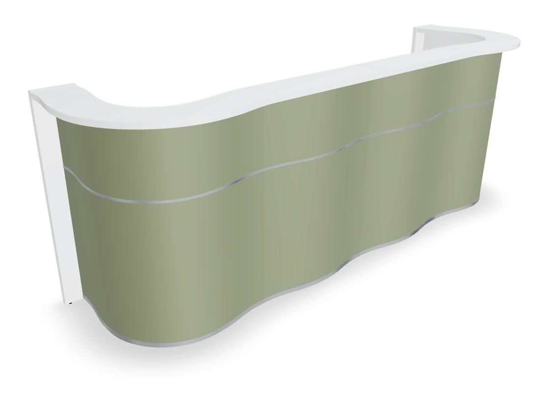 Wave 123" Straight Counter Reception Desk in Avocado Matt