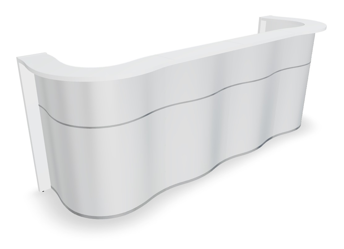 Wave 123" Straight Counter Reception Desk in