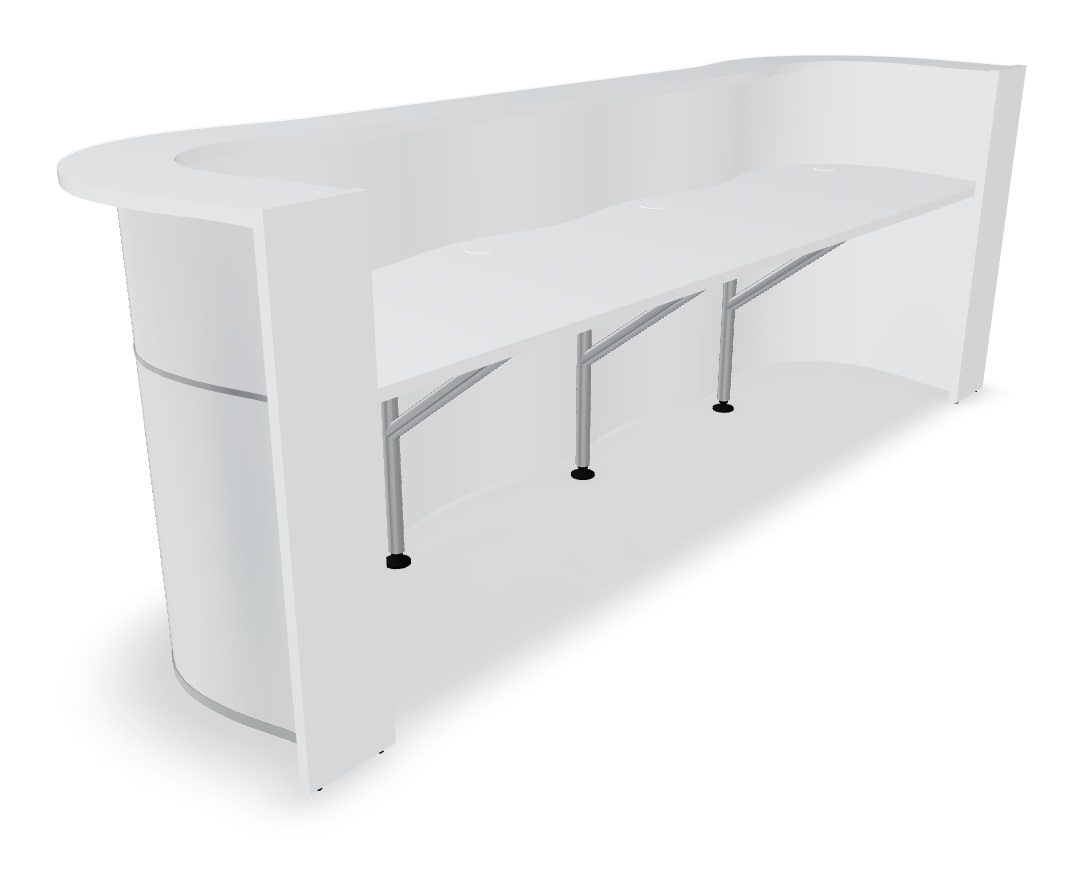 Wave 123" Straight Counter Reception Desk for three person
