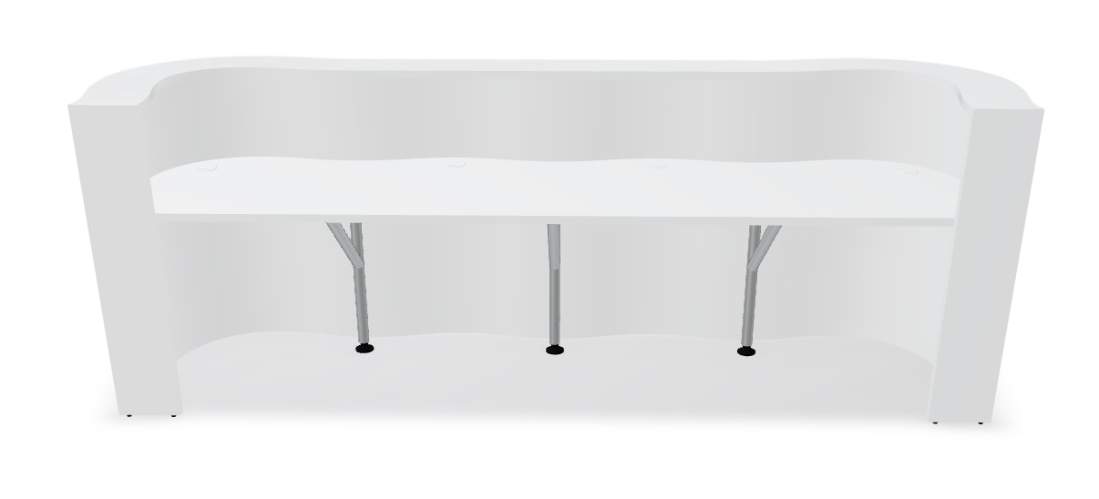 Wave 123" Straight Counter Reception Desk for three person