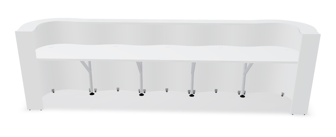 Wave 152" Straight Counter Reception Green Back
