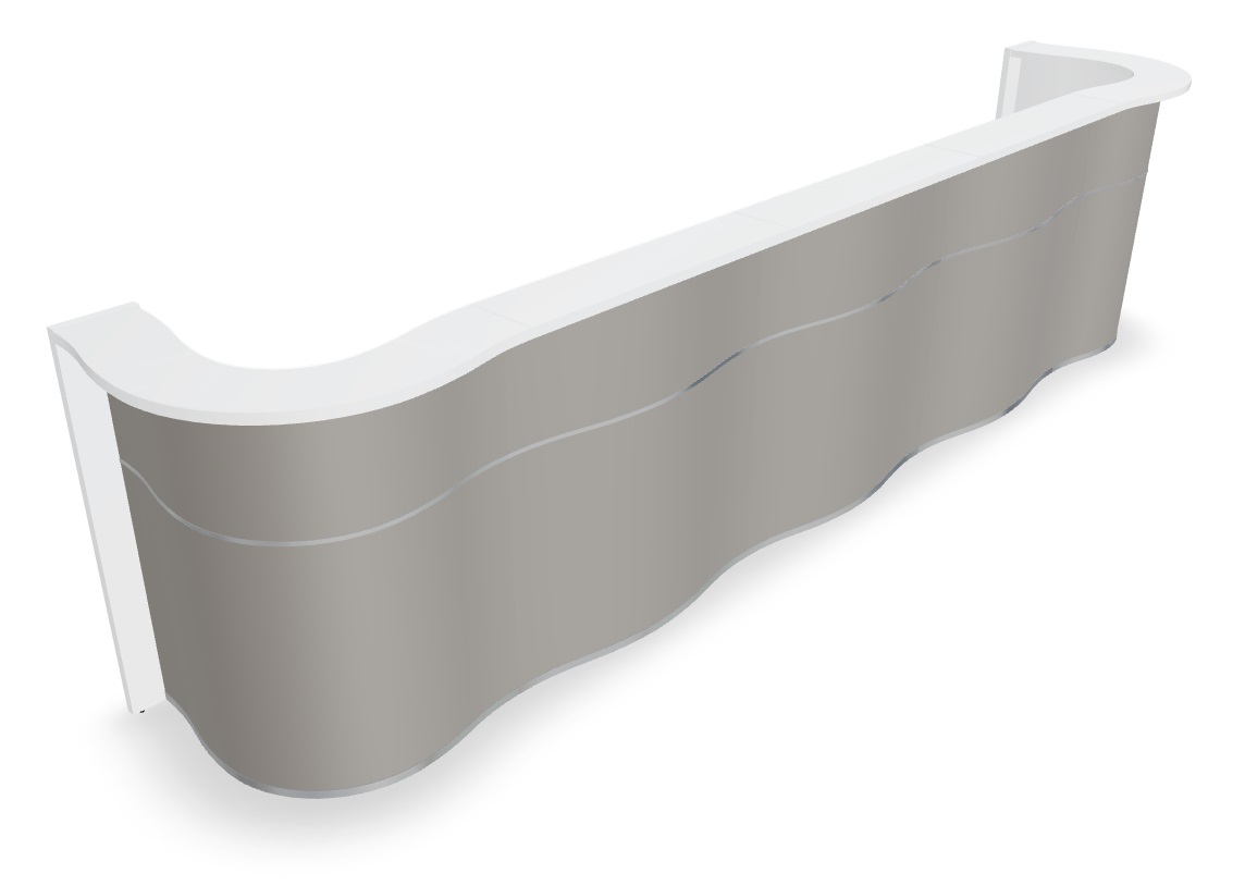 MDD Wave 178" Straight Counter Reception Desk in Truffle Matt