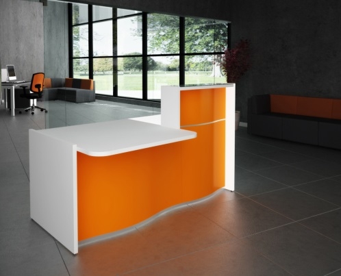 MDD Wave 69" Small Reception Orange Matt Desk