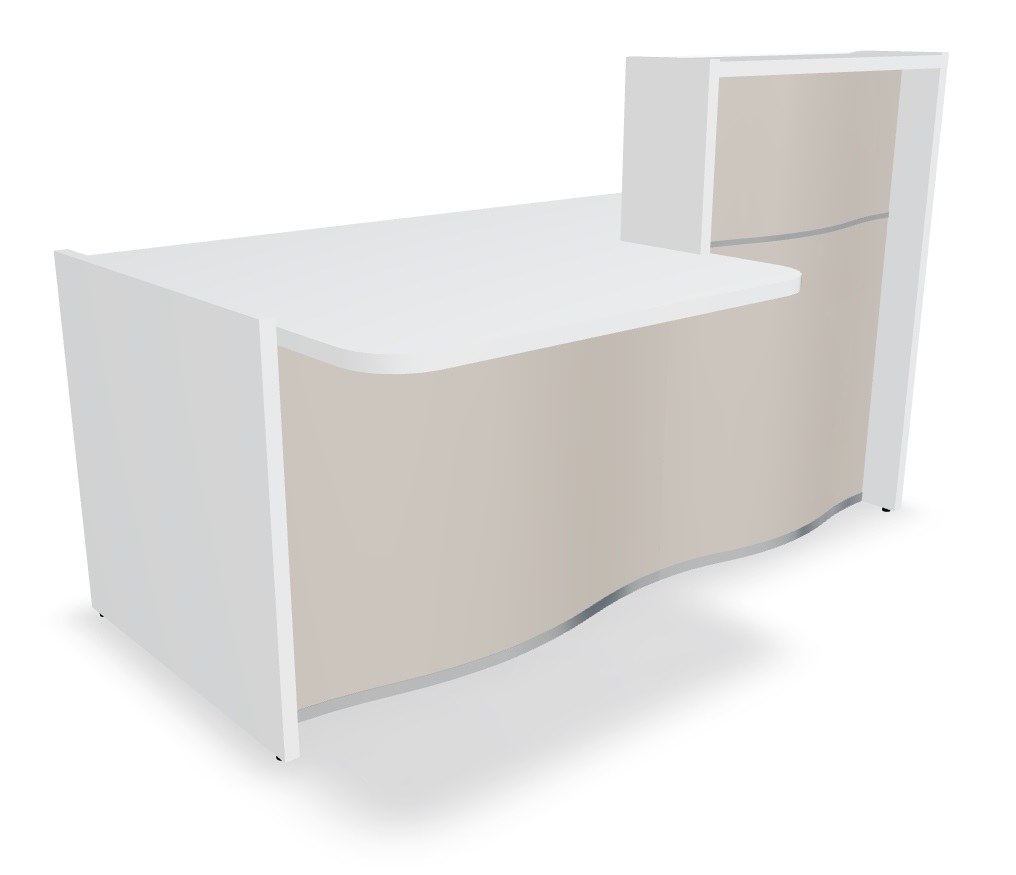 MDD Wave 69" Small Reception Beige Matt Desk