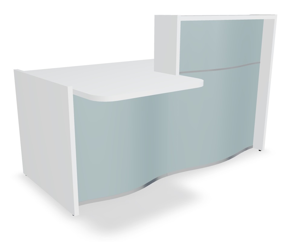 MDD Wave 69" Reception Desk in Sky Blue Matt