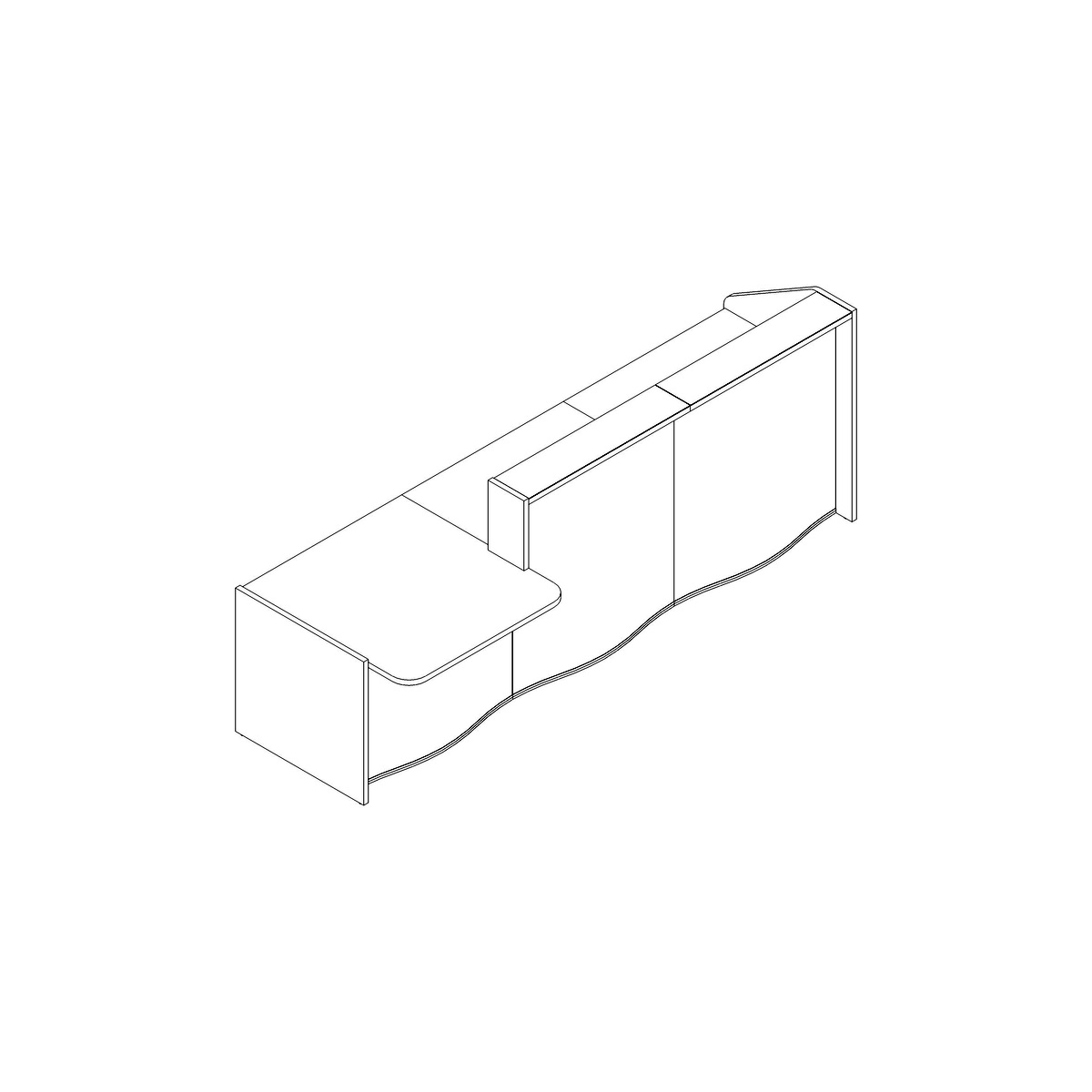 Wave 116" Straight Reception Desk Design