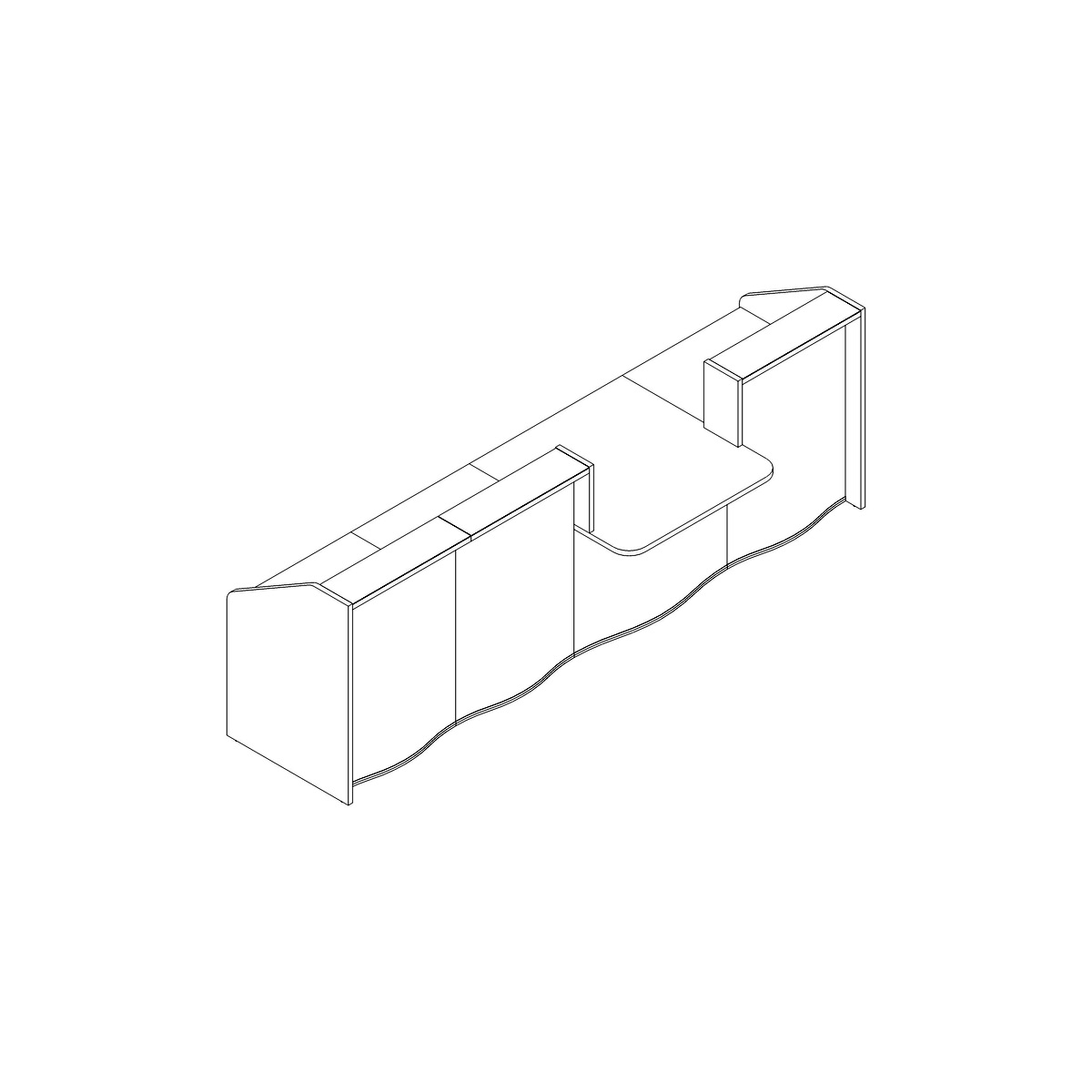Wave 116" Straight Reception Desk Design
