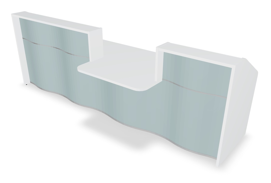 MDD Wave 116" Straight Reception Desk With Counter Top