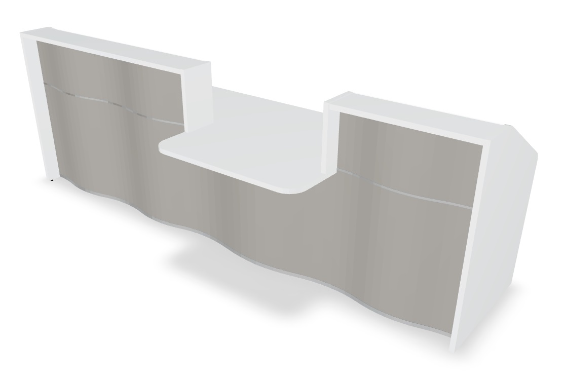 MDD Wave 116" Straight Reception Desk With Counter Top in Truffle