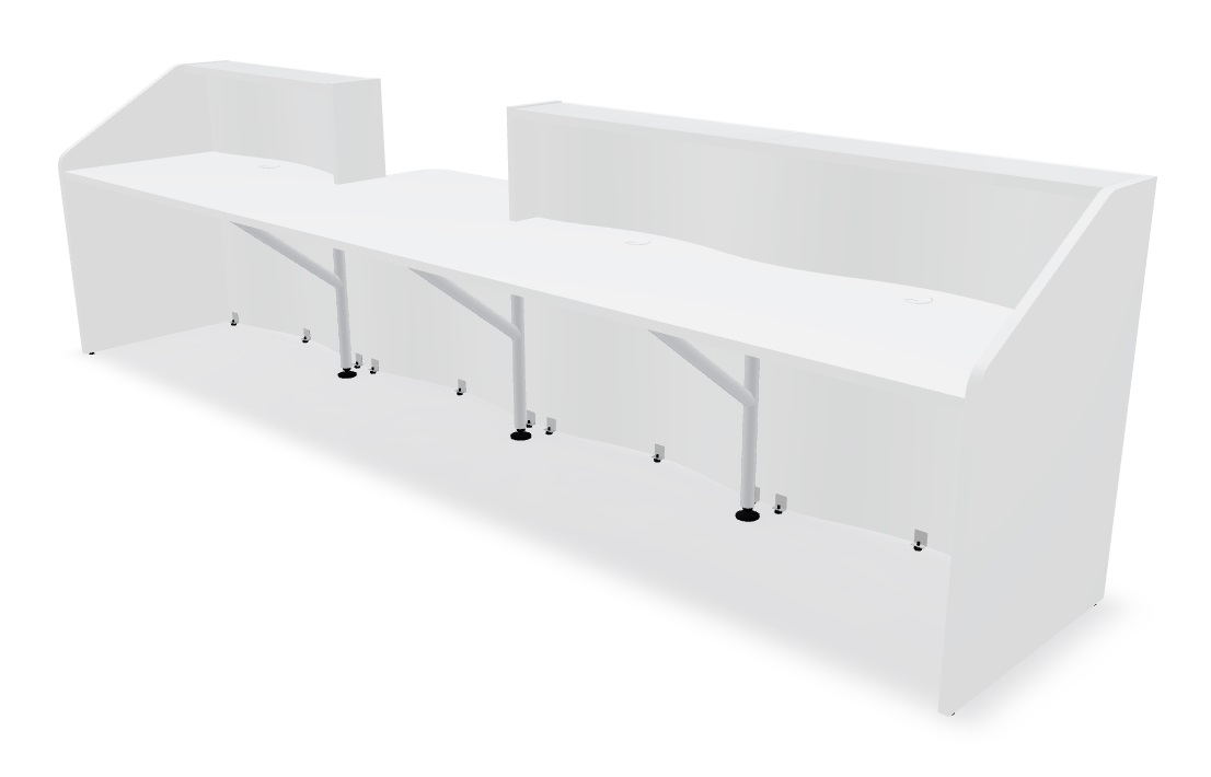 MDD Wave 155" Straight Reception Desk Baxk Storage