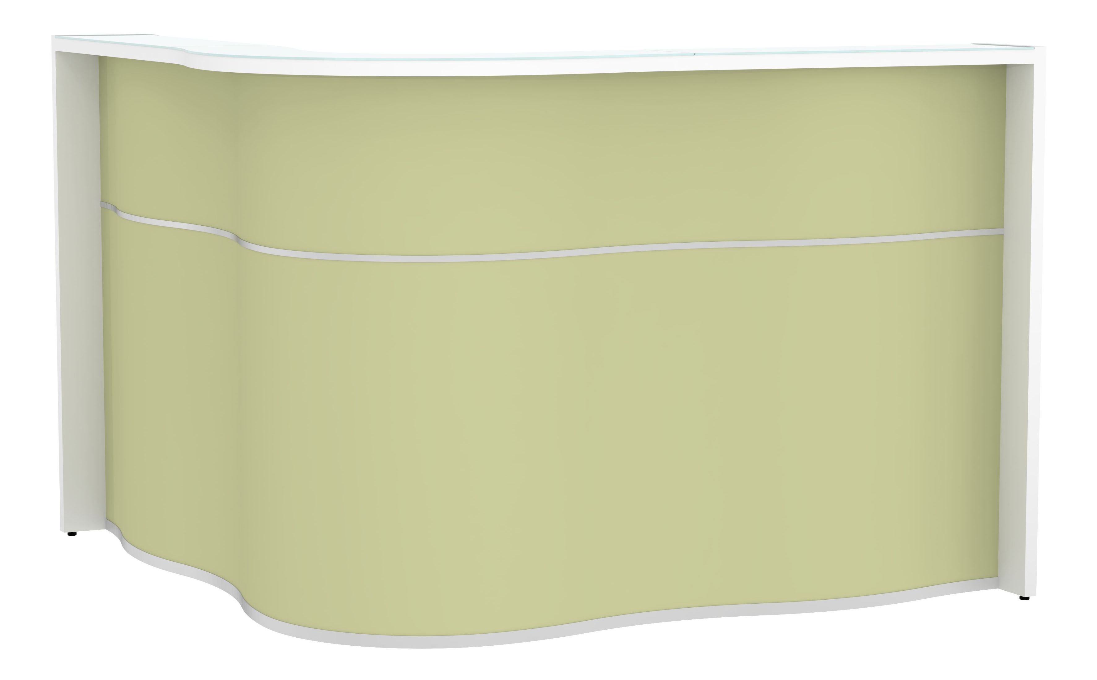 Wave 62" Corner Counter Reception Desk in Avocado Matt