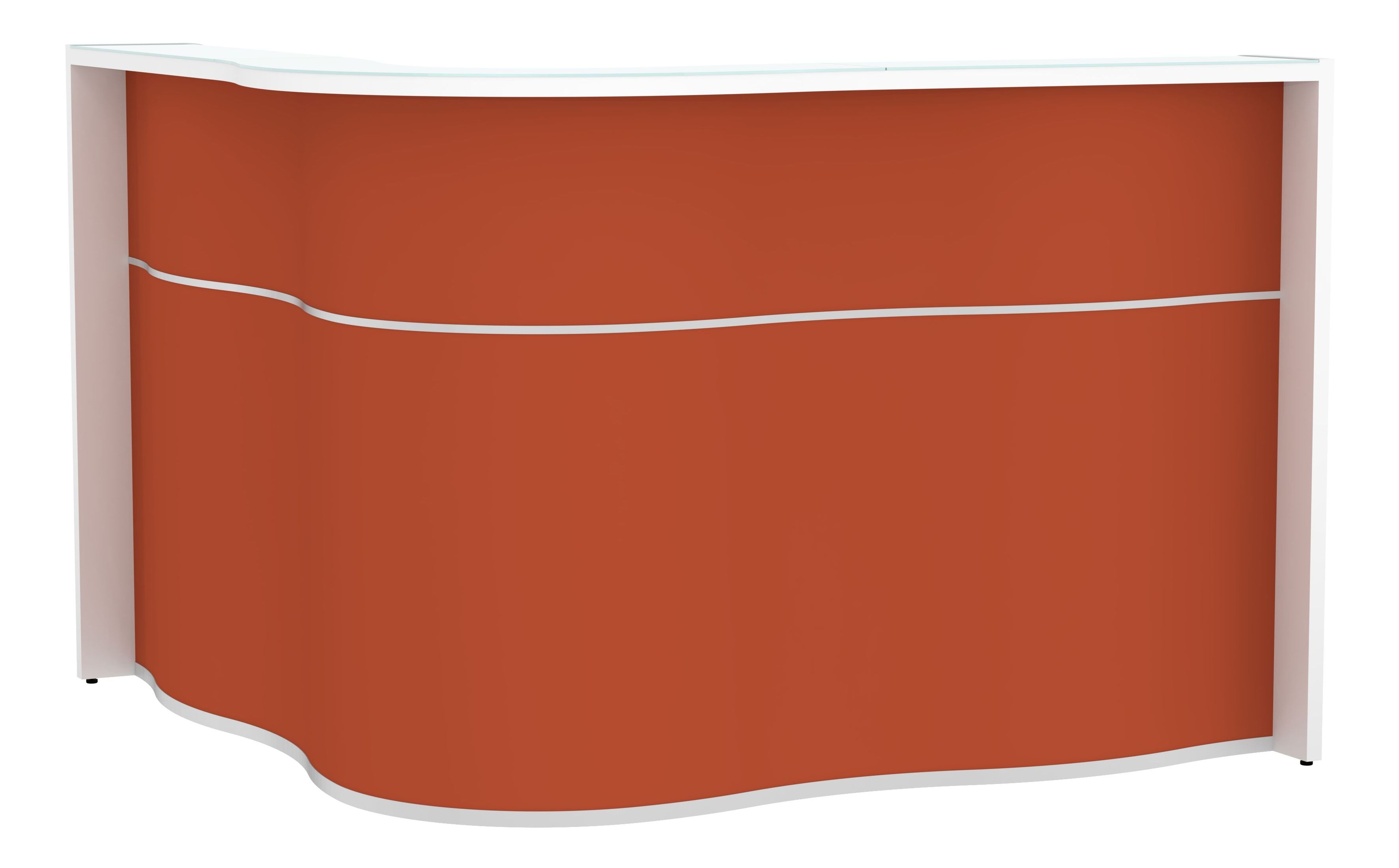 Wave 62" Corner Counter Reception Desk in Red Matt