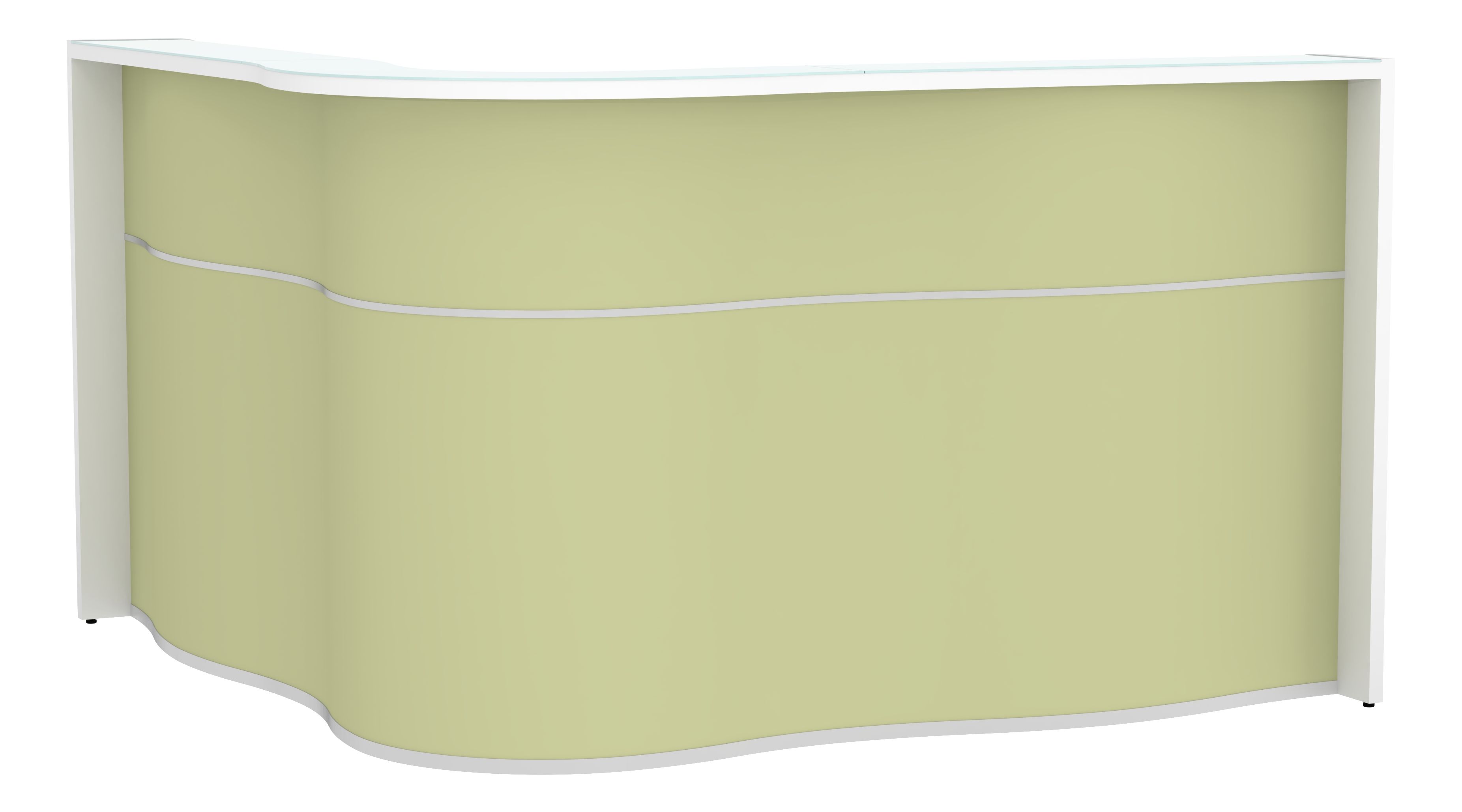 Wave 71" x 71" Corner Counter Reception Desk in Avocado Matt