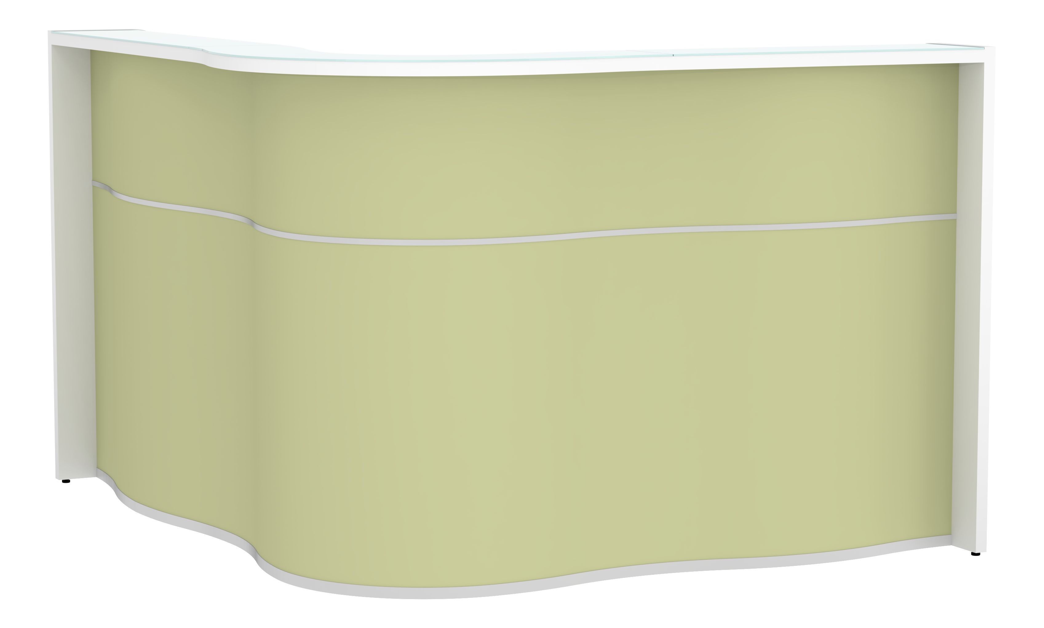 Wave 71" Corner Counter Reception Desk in Avocado Matt
