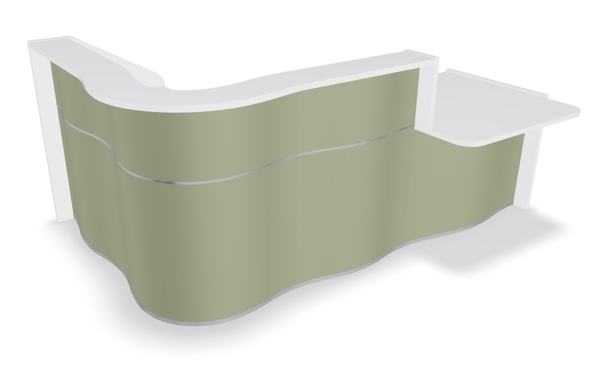 Wave 92" L-Shape Reception Desk w/Left Counter